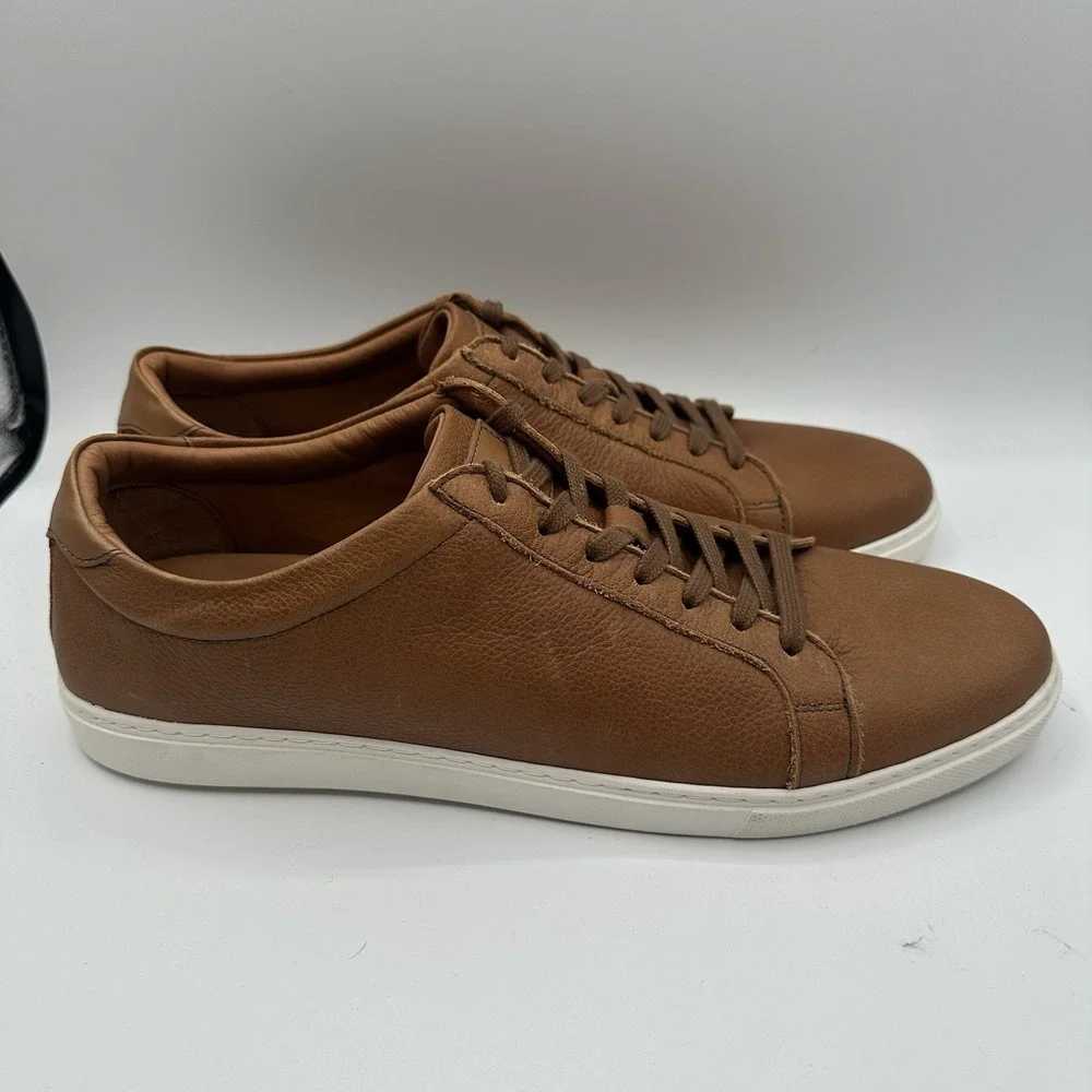 Allen Edmonds Courtside Sneakers Mens 14 D Walnut Brown Leather Lace-Up Shoes‎